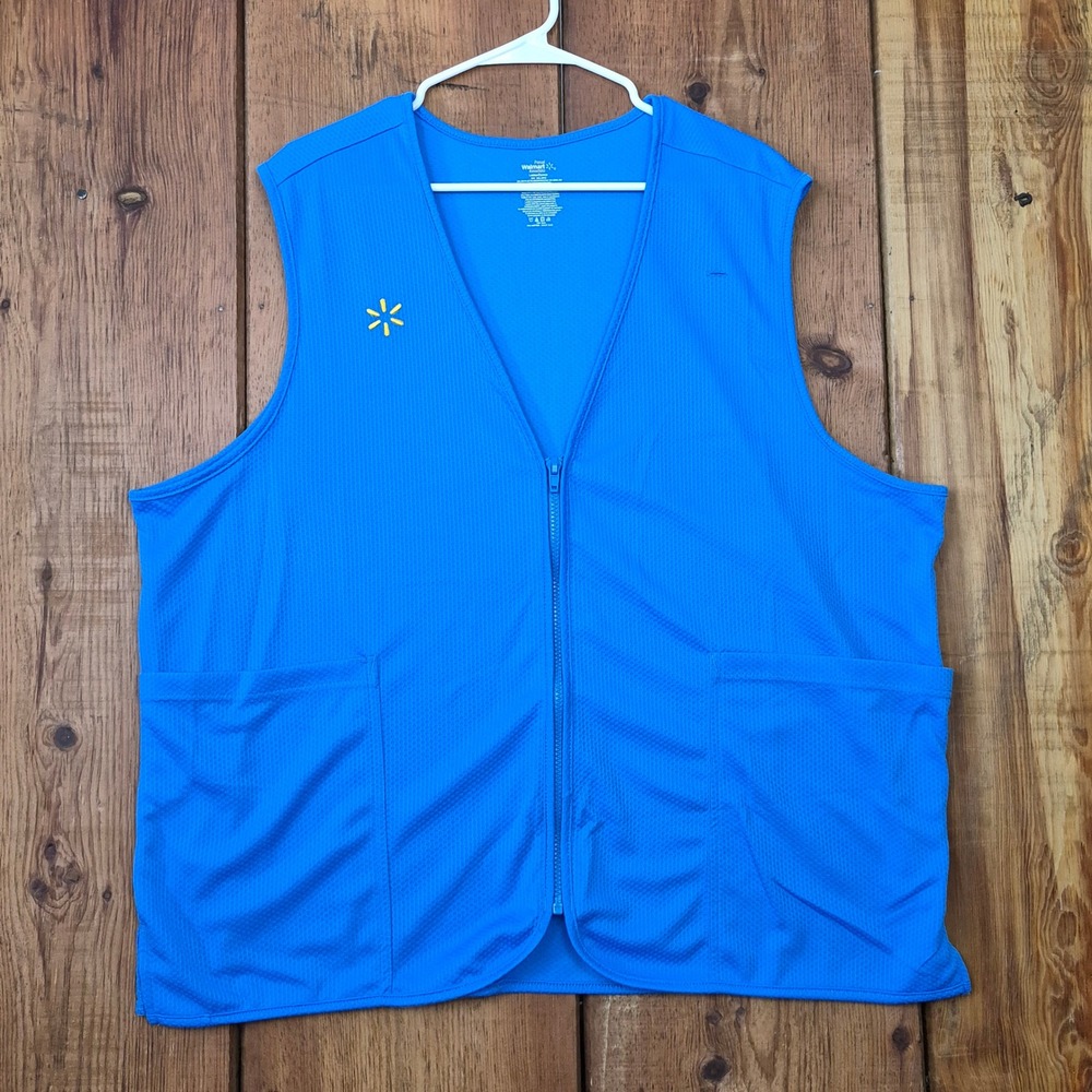 Walmart Associate Employee Uniform Vest Blue Zip Up 2XL Women's